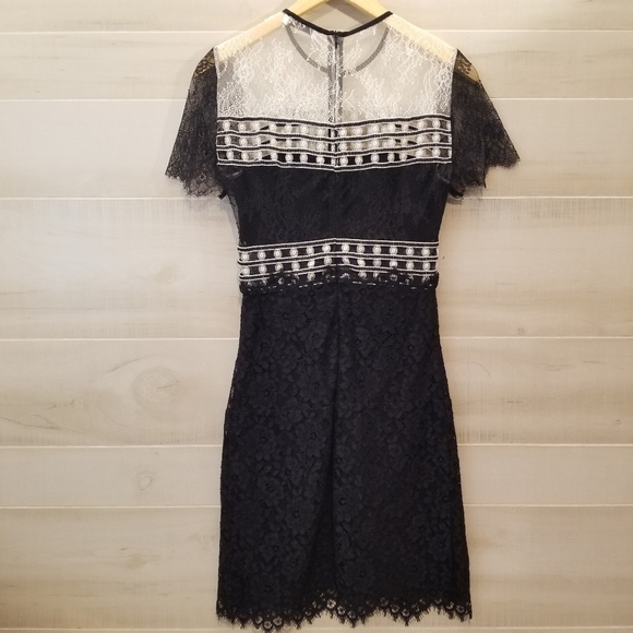 {2} Sandro Paris Rozen Lace Colorblock Dress - Picture 3 of 16